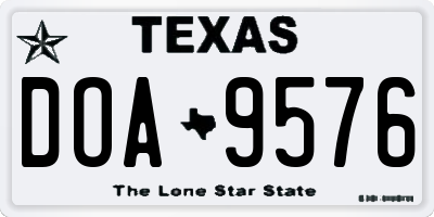 TX license plate DOA9576