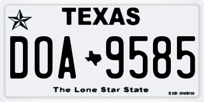 TX license plate DOA9585