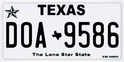 TX license plate DOA9586