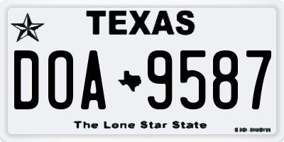 TX license plate DOA9587