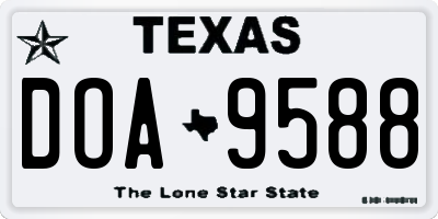 TX license plate DOA9588