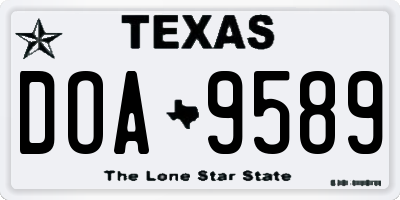 TX license plate DOA9589