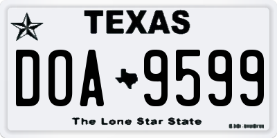 TX license plate DOA9599