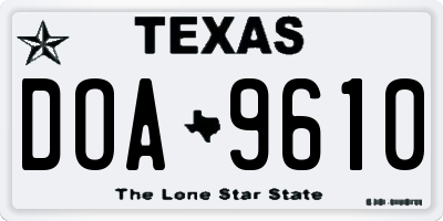 TX license plate DOA9610