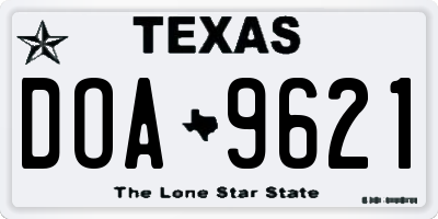 TX license plate DOA9621