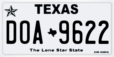 TX license plate DOA9622