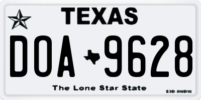 TX license plate DOA9628