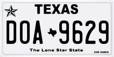 TX license plate DOA9629