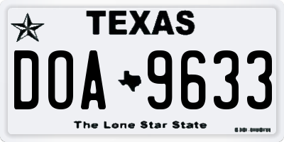 TX license plate DOA9633
