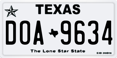 TX license plate DOA9634