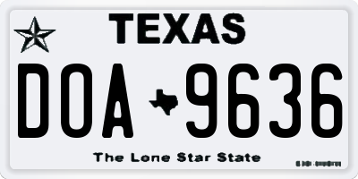 TX license plate DOA9636