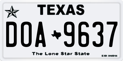 TX license plate DOA9637