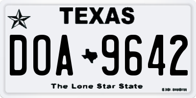TX license plate DOA9642