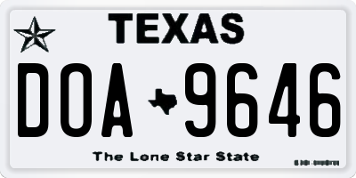 TX license plate DOA9646