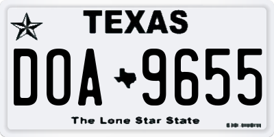 TX license plate DOA9655
