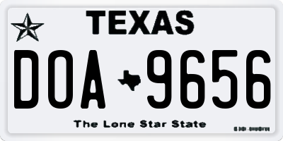 TX license plate DOA9656