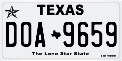 TX license plate DOA9659