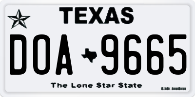 TX license plate DOA9665