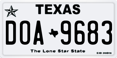 TX license plate DOA9683