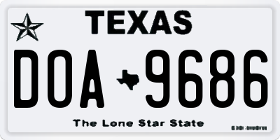 TX license plate DOA9686
