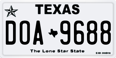 TX license plate DOA9688