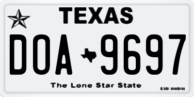 TX license plate DOA9697