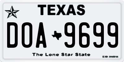 TX license plate DOA9699