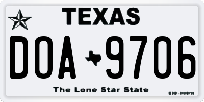 TX license plate DOA9706