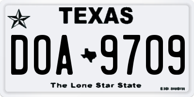 TX license plate DOA9709
