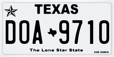TX license plate DOA9710
