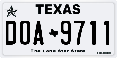 TX license plate DOA9711