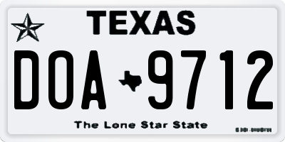 TX license plate DOA9712