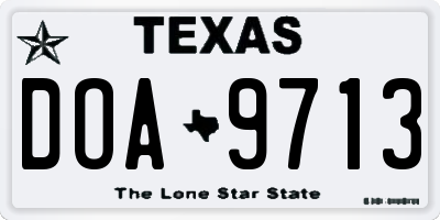 TX license plate DOA9713