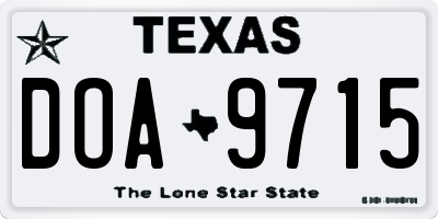 TX license plate DOA9715