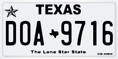 TX license plate DOA9716