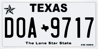 TX license plate DOA9717