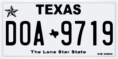 TX license plate DOA9719