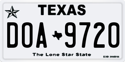 TX license plate DOA9720
