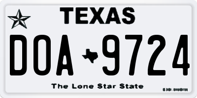 TX license plate DOA9724