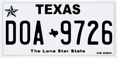 TX license plate DOA9726