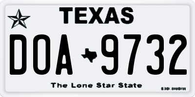 TX license plate DOA9732