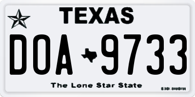 TX license plate DOA9733