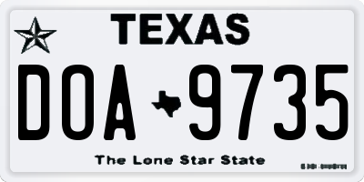 TX license plate DOA9735