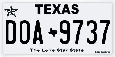TX license plate DOA9737