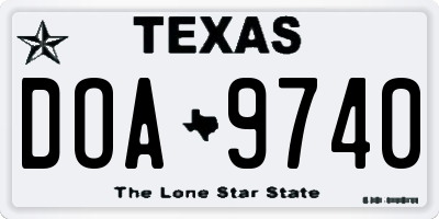 TX license plate DOA9740