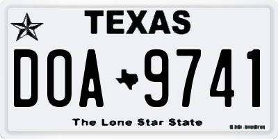 TX license plate DOA9741