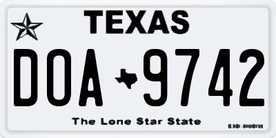 TX license plate DOA9742
