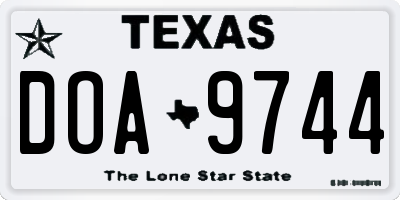 TX license plate DOA9744