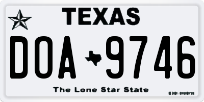 TX license plate DOA9746
