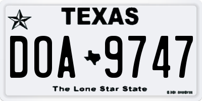 TX license plate DOA9747